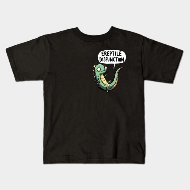 Ereptile Disfunction Reptile Kids T-Shirt by DoodleDashDesigns